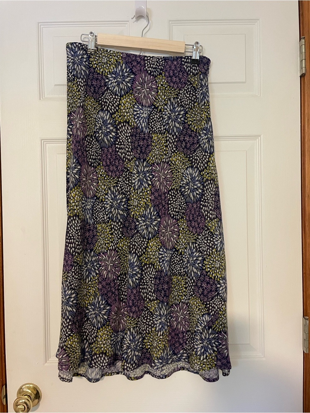 J. Jill Purple, Navy & Olive Floral Maxi Skirt